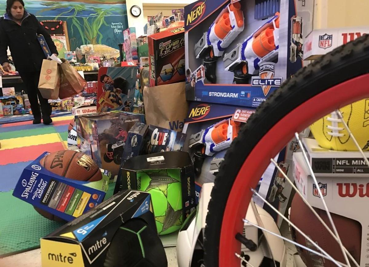 Family Support Center prepares for its annual toy distribution in 2016.