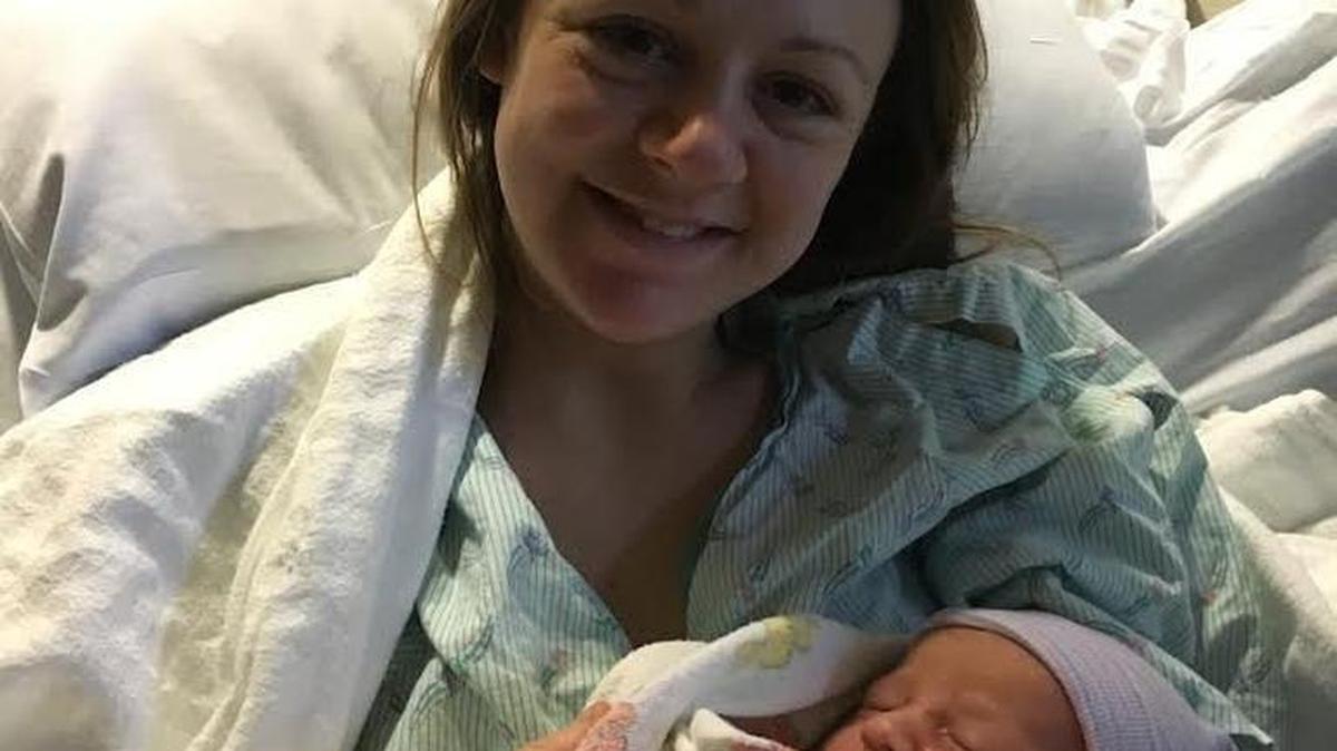 Jessica Seals with Thurston County’s first baby of 2016, her son Waylon Seals.