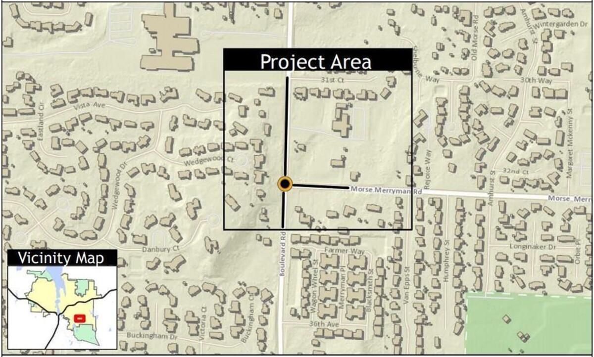 A new roundabout will be constructed at the intersection of Boulevard Road Southeast and Morse Merryman Road Southeast in Olympia.