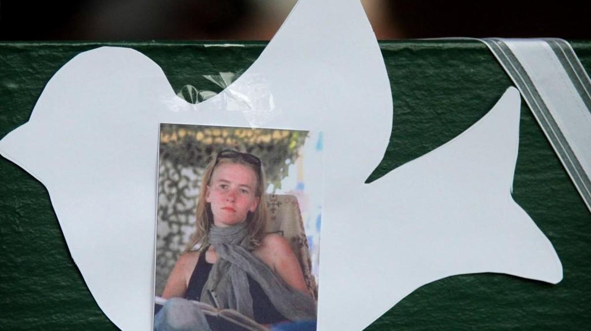 Olympia peace activist Rachel Corrie was remembered with dove cutouts during a rally at Sylvester Park on Saturday, March 16, 2013.