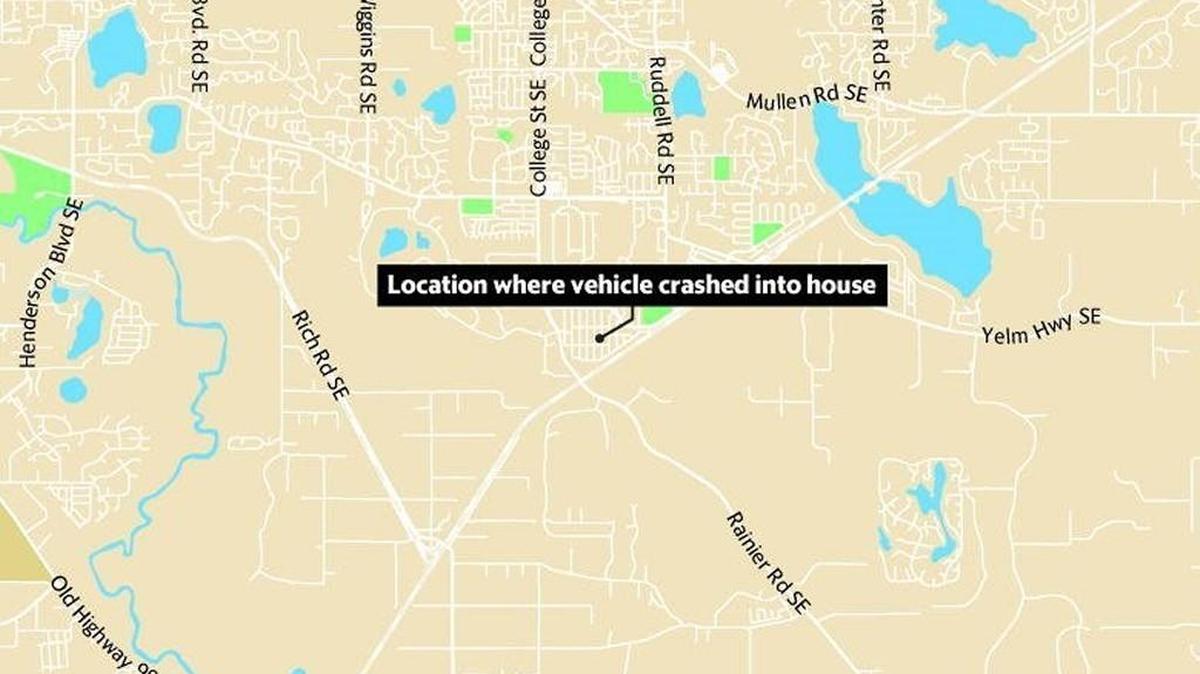 A woman was injured Sunday morning after a midsize SUV crashed into a house in the 7000 block of Stone Street Southeast in Lacey.