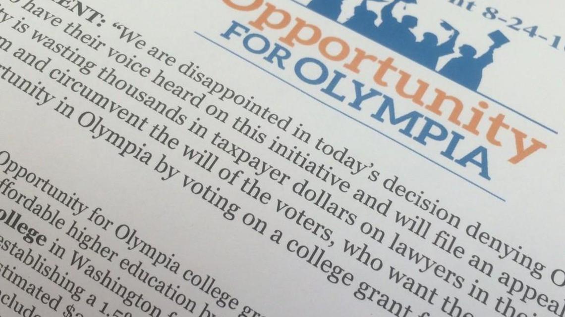 A group called Opportunity for Olympia collected thousands of signatures in support of a 1.5 percent tax on all household income above $200,000 within city limits to create a college tuition fund for Olympia high school graduates.
