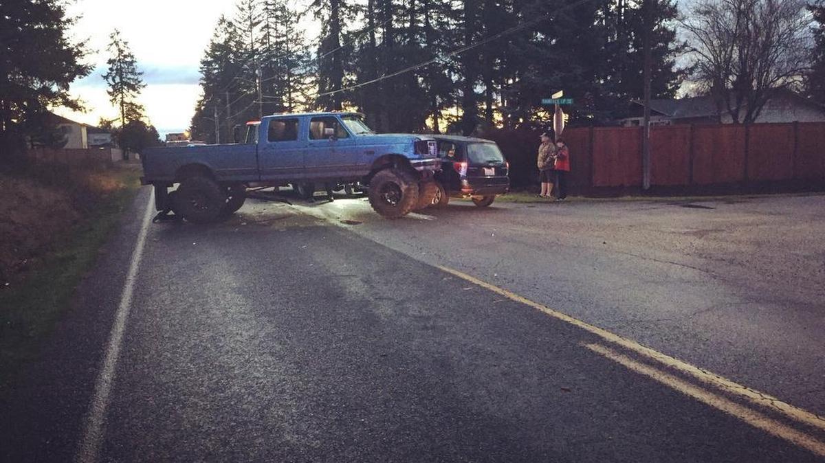 The truck driver was cited for allegedly failing to observe a no passing zone, which resulted in a crash at 133rd and Raintree Loop in Rainier Monday morning.