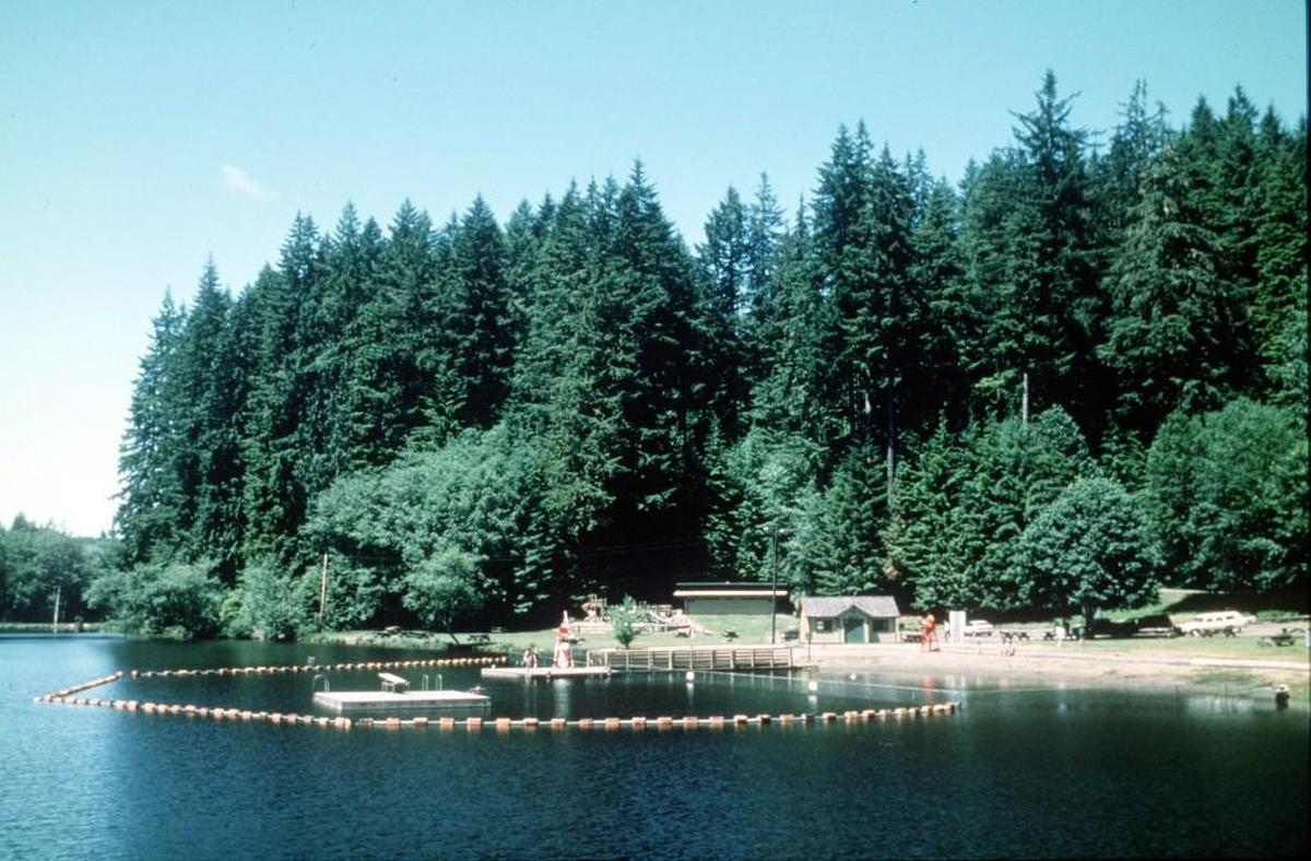 Almost every campsite at Lake Sylvia, north of Montesano, has a waterfront view.