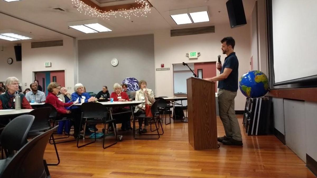 David Roberts, a climate and energy writer for Vox.com, delivered the keynote address Saturday morning for the South Sound Climate Action Convention.