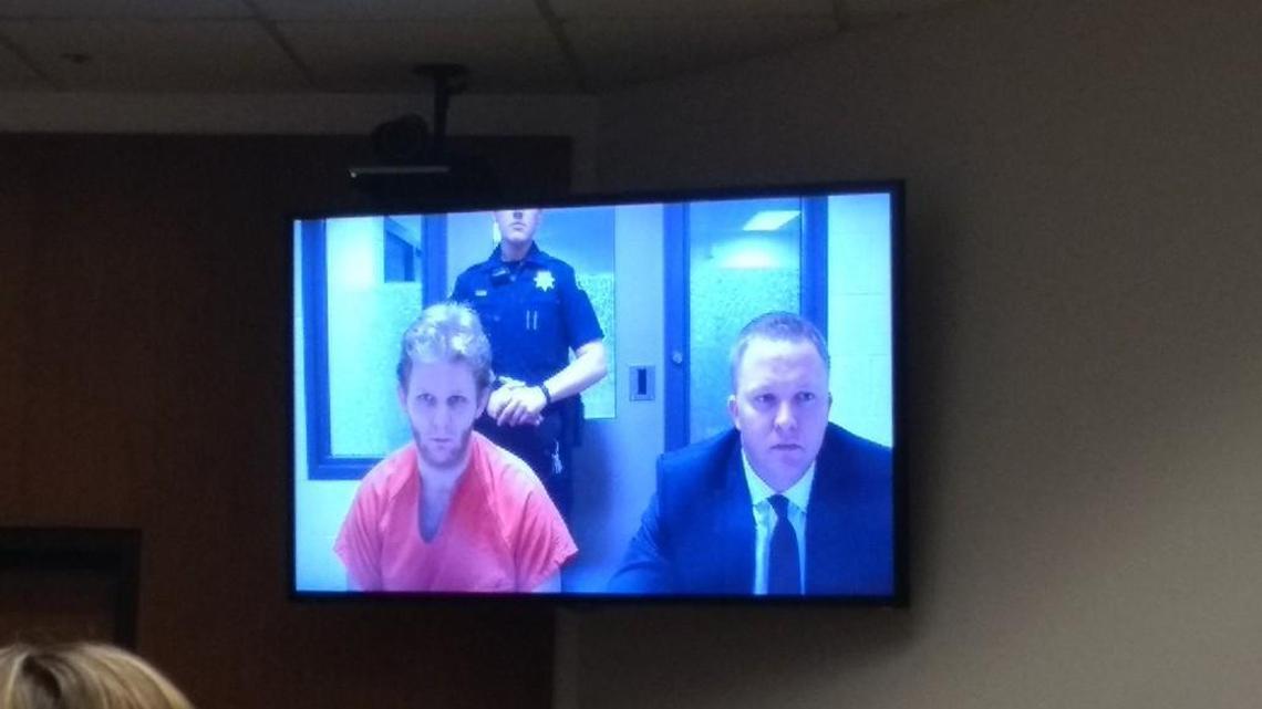 Roan Littlemoon (left) appeared in Thurston County Superior Court on Wednesday with Public Defender Phil Griffith.