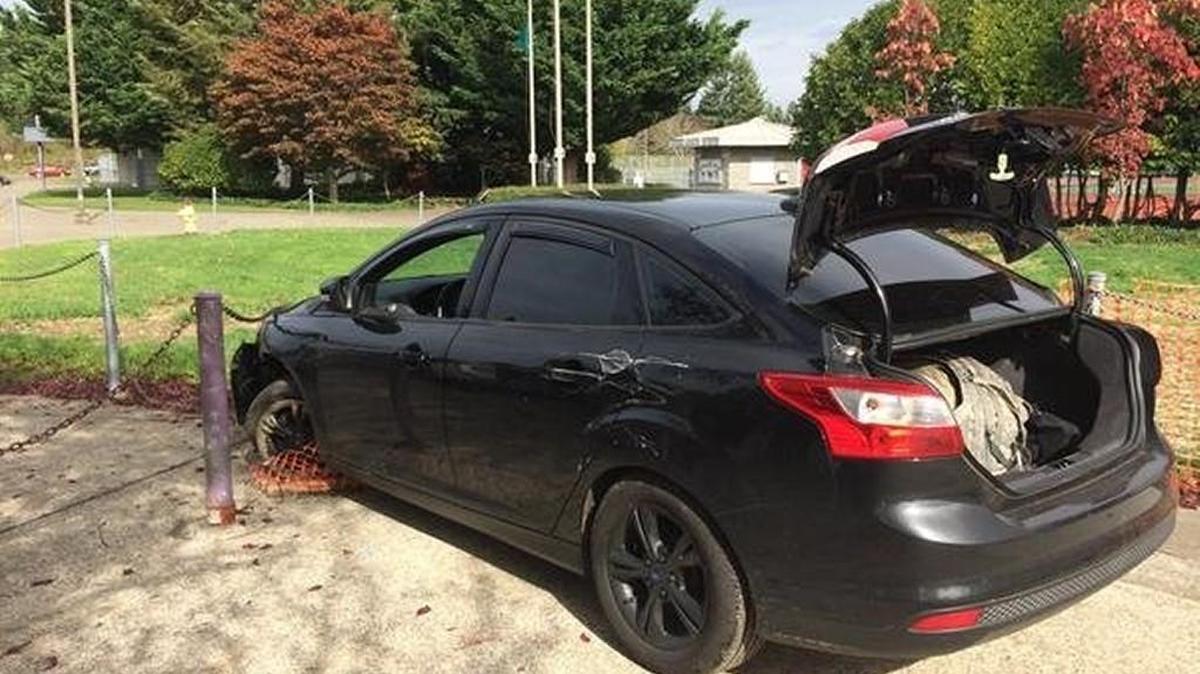 
Lacey police posted this photo Monday on Twitter of the suspect’s vehicle at North Thurston High School.
