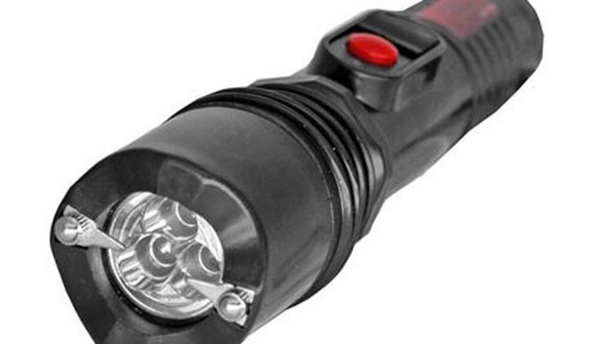 A 23-year-old man allegedly assaulted multiple people with a stun gun that looks like a flashlight at Olympia’s Artesian Commons Park on Tuesday.