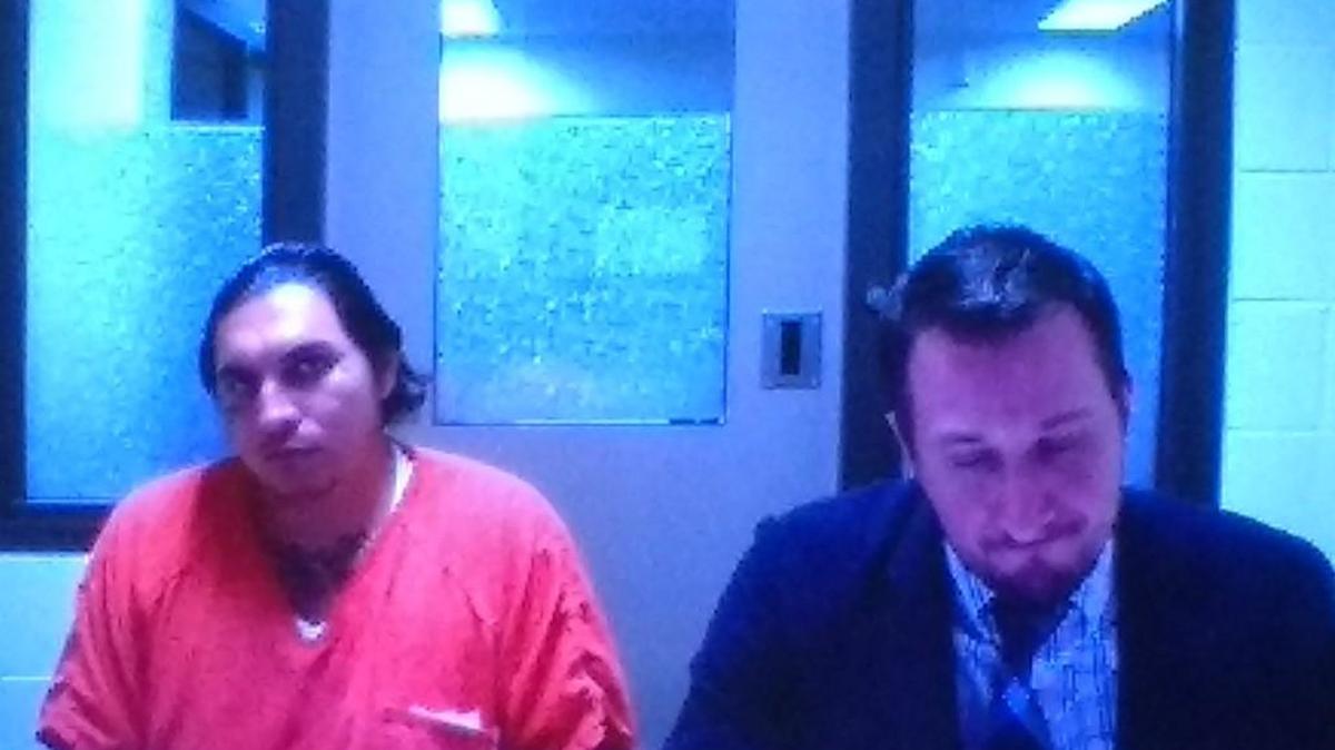 Santino Moreno (left) is suspected of shooting a Yelm man in November of 2015. He appeared in Thurston County Superior Court on Oct. 23, 2017 with Public Defender Eric Pilon.