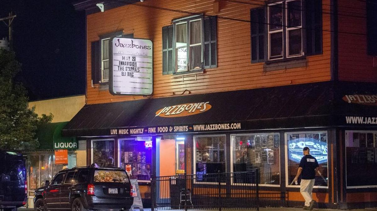 A security guard walks the perimeter of Jazzbones on Sixth Avenue on Friday, May 20, 2016. According to data released by the Washington State Patrol, the Tacoma nightclub's patrons lead the state in DUI arrests.