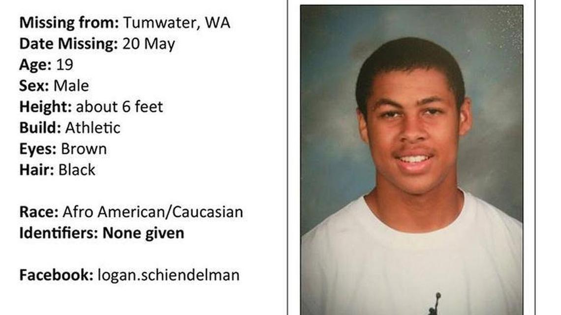 Logan Schiendelman, 19, of Tumwater, a was last seen May 20.