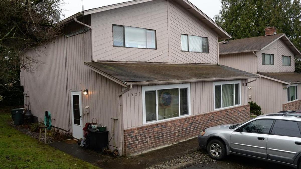 Duplex in the 1500 block of McKenzie Avenue in Bellingham, where Aurora Buol-Smith, 57, was stabbed to death Sunday afternoon. Police arrested her son, Sheaen Emmette Smith, on suspicion of second-degree murder.