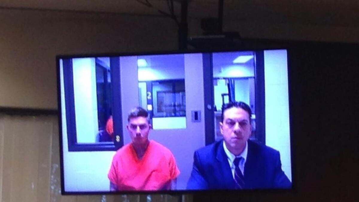 Daniel B. Rowe (left) appeared in Thurston County Superior Court on Wednesday, Aug. 17, 2016 with public defender Christian Cabrerra. He is suspected in a downtown Olympia stabbing that is being labeled a hate crime.