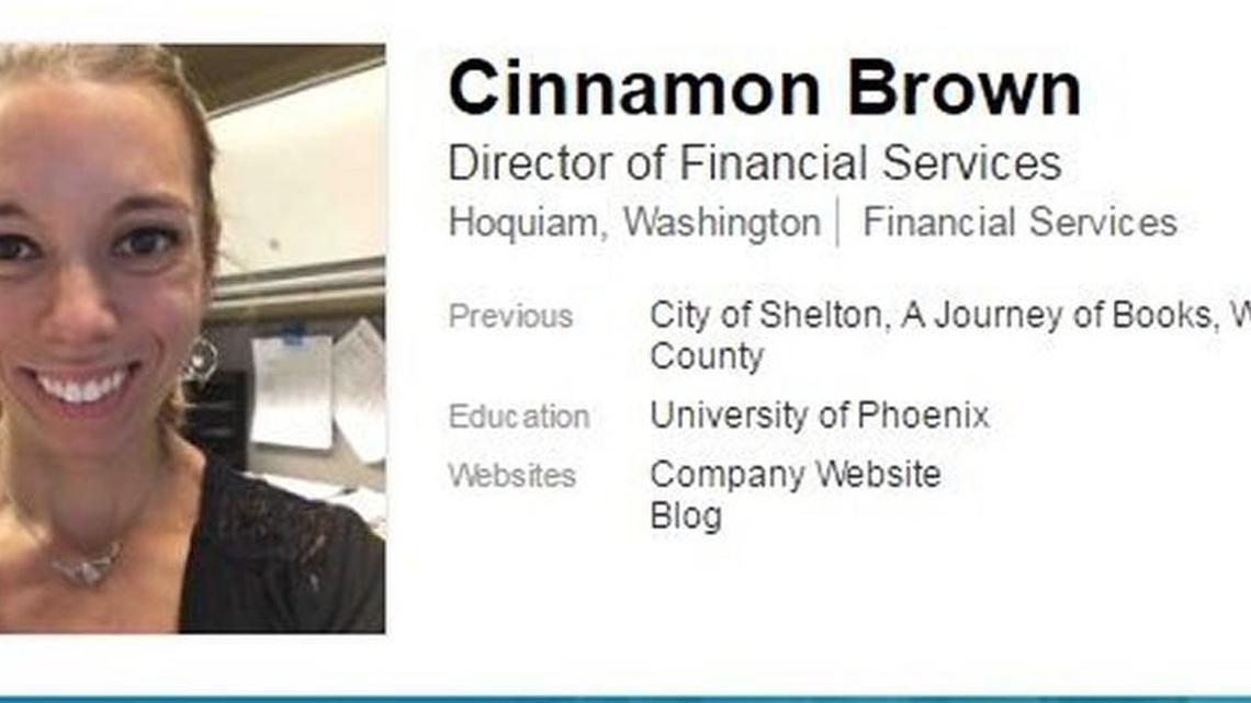 Cinnamon Brown worked as Shelton’s finance director from September to November 2016 before she was fired due to poor job performance, according to the city.