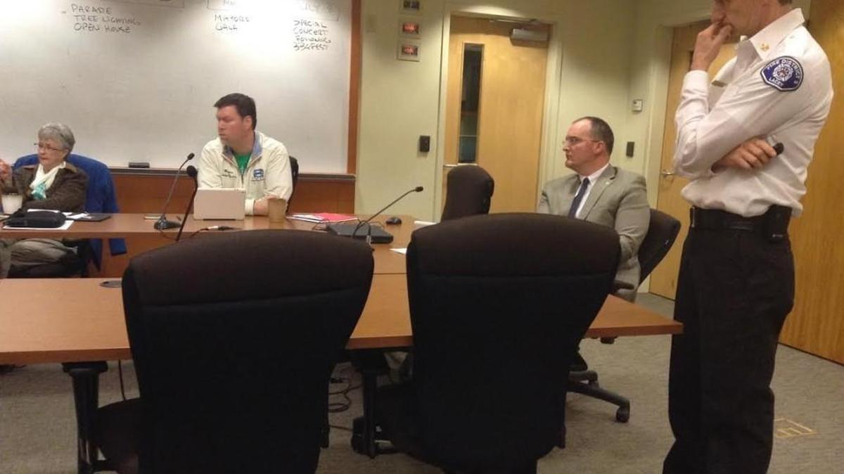 Lacey Fire District 3 Chief Steve Brooks (standing) answers questions after his presentation before Lacey City Council on Thursday. The district is proposing a new way to respond to less serious medical calls.