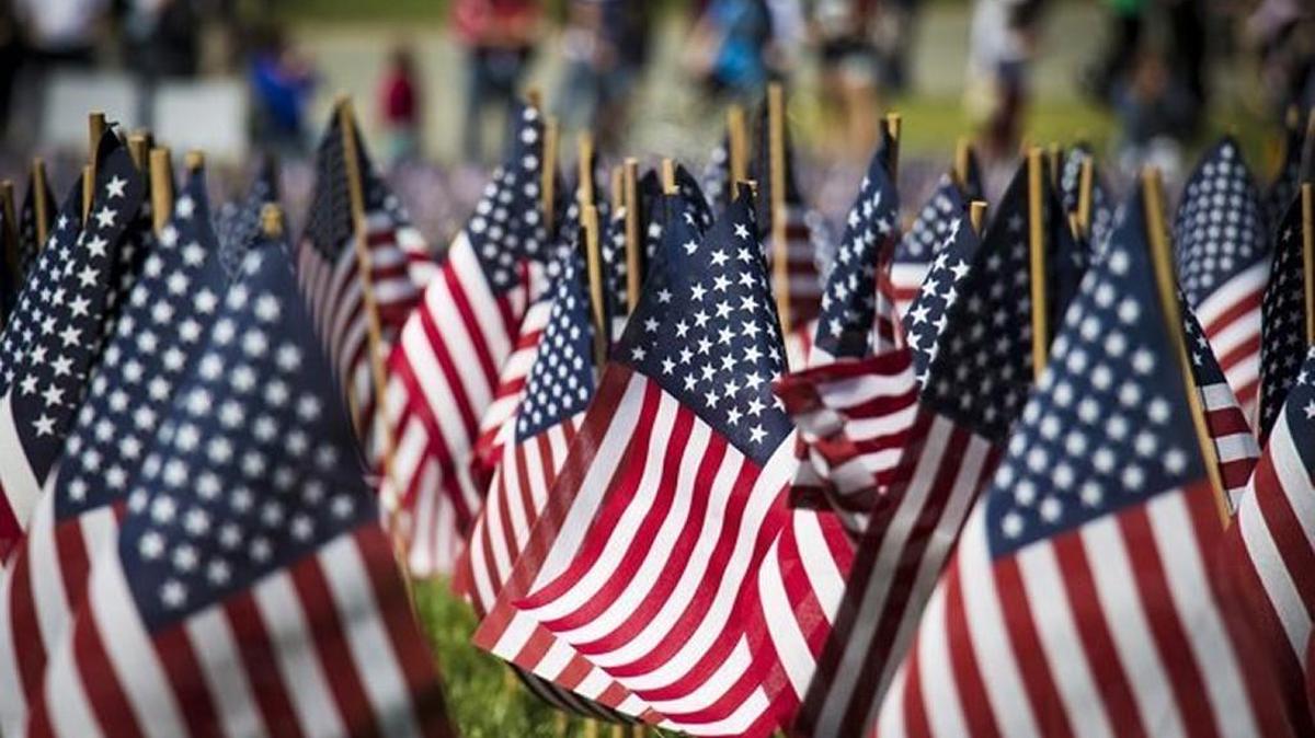 American Flags on Boston Common, Boston, Massachusetts on May 27, 2013.