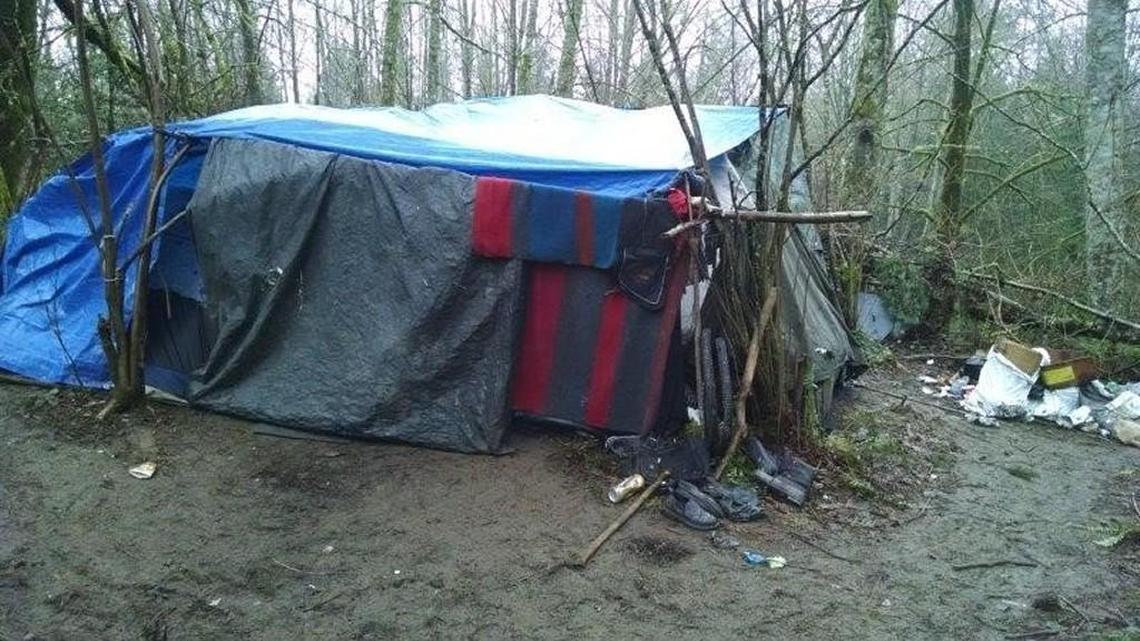 This photo was taken Jan. 7, 2016, by Olympia resident Jim Rainwood, who photographs homeless campsites and debris along the Olympia Woodland Trail.