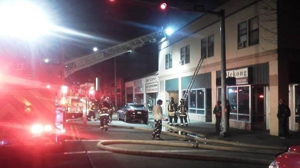A fire in a downtown Olympia apartment caused $20,000 damage Tuesday night.