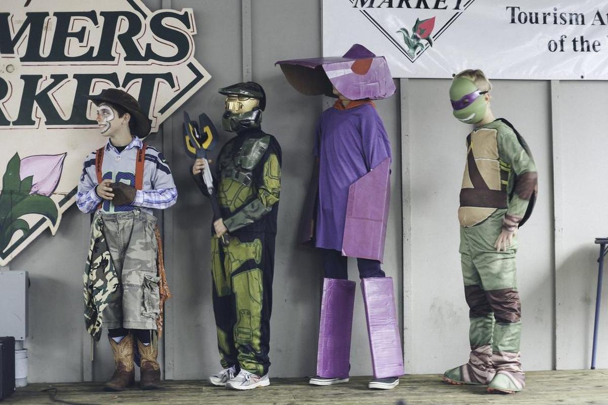 The Olympia Farmers Market holds a costume contest around Halloween.