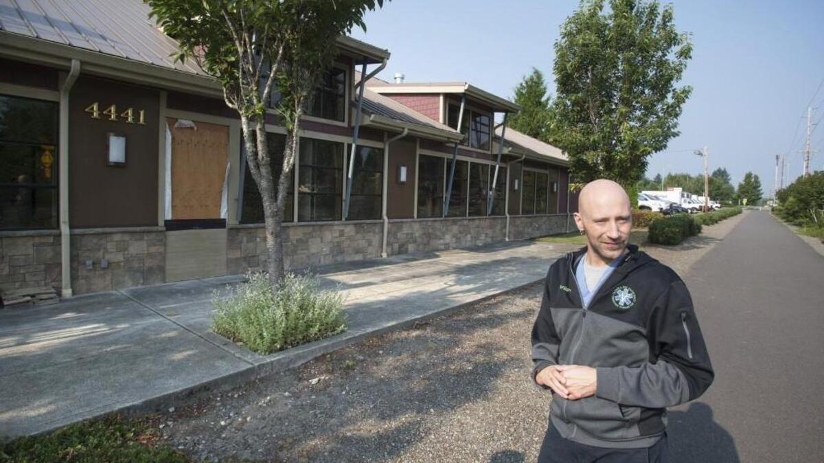 Medical director Blair Burggren outside the new Olympia Pet Emergency in the former Native New Yorker restaurant building on Pacific Avenue in Lacey on Wednesday, Aug. 9, 2017.