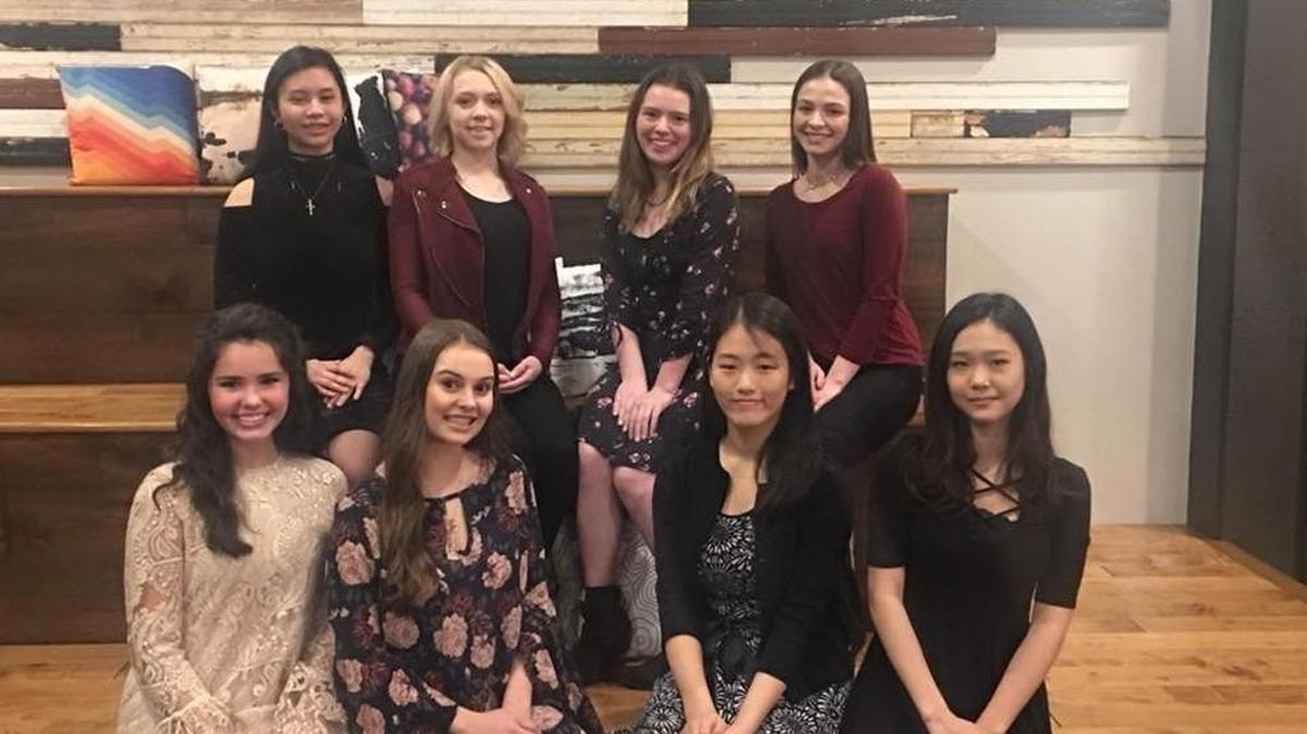 The 2018 Capital Lakefair coronation candidates. Left to right, back row: Mady Ravelo, Tumwater High School; Juliet Huttar, Avanti High School; Kady Hautala, Captal High School; Sage Myers, River Ridge High School. Left to right, front row: Jaclyn Tyner, Black Hills High School; Kennedy Baydo, Timberline High School; Sungyeon Jeong, Olympia High School; Irene Kang, North Thurston High School.