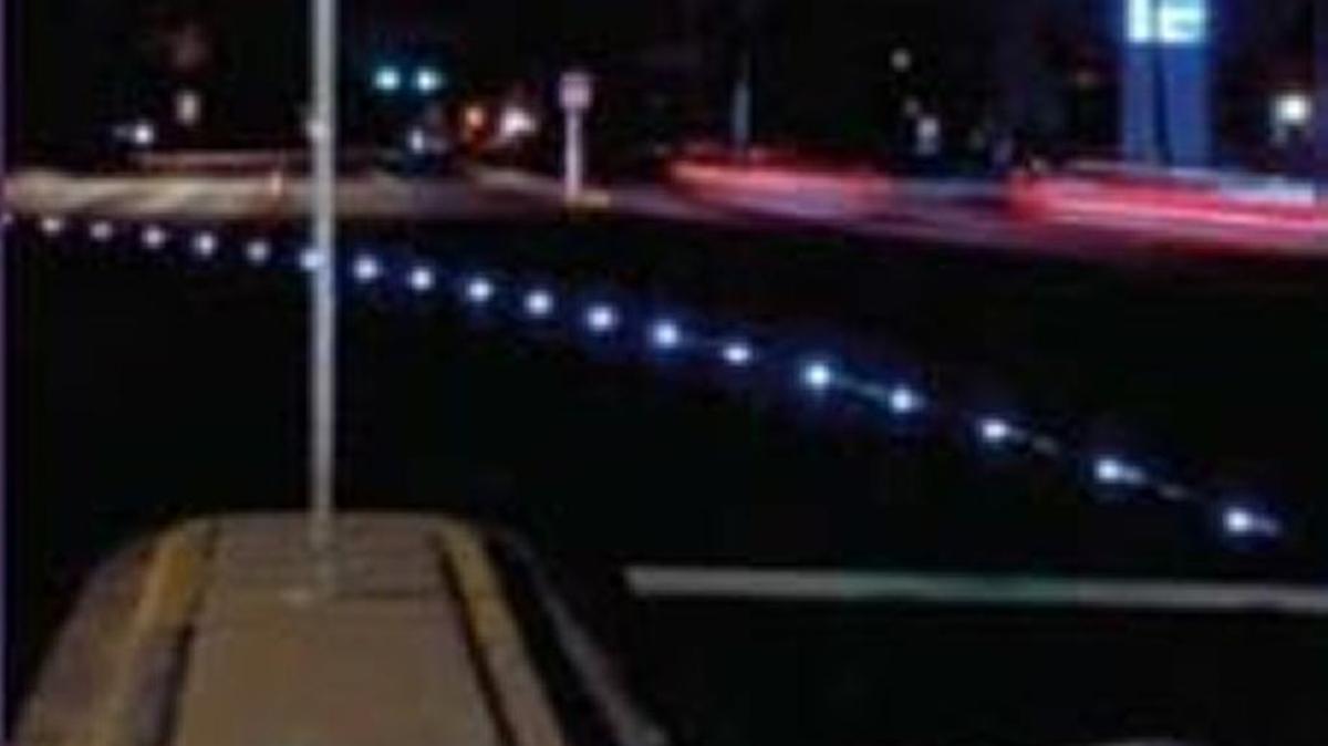 Lighted raised pavement markers such as these will be installed on Capitol Boulevard in Olympia.