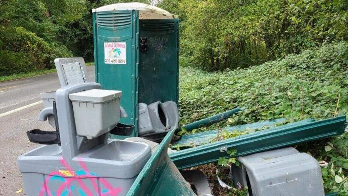 Destroyed portable toilets at Wheeler camp escalate harassment, outreach workers say