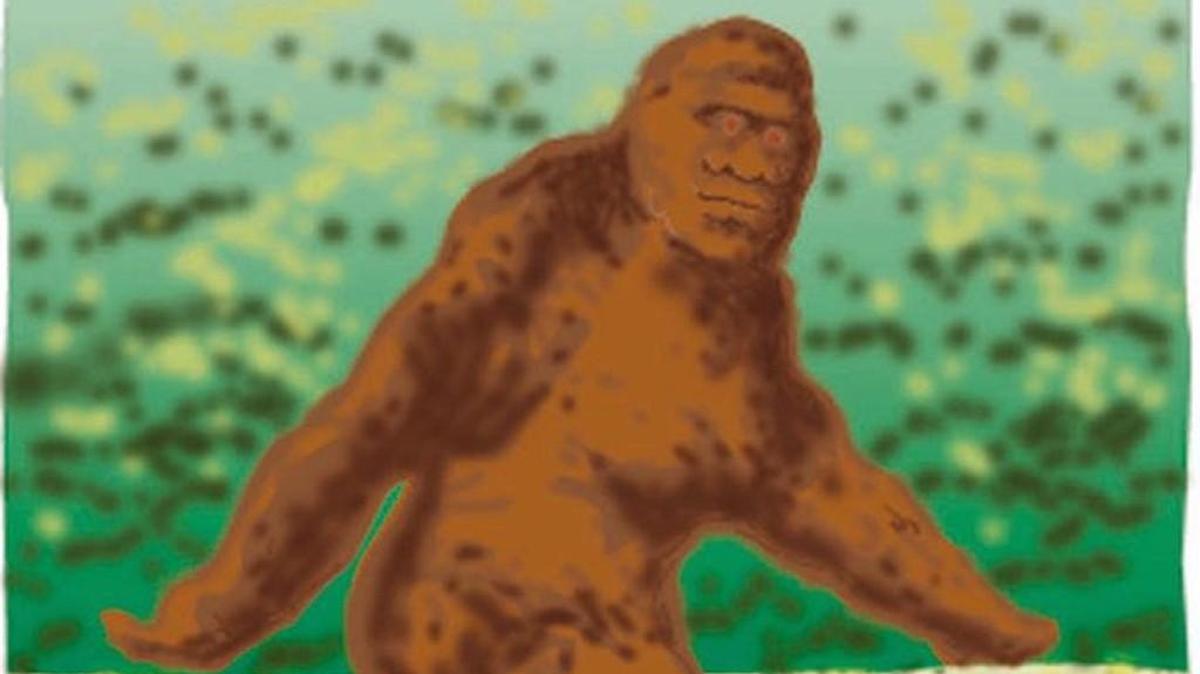 Tom Close color illustration of sasquatch (bigfoot).