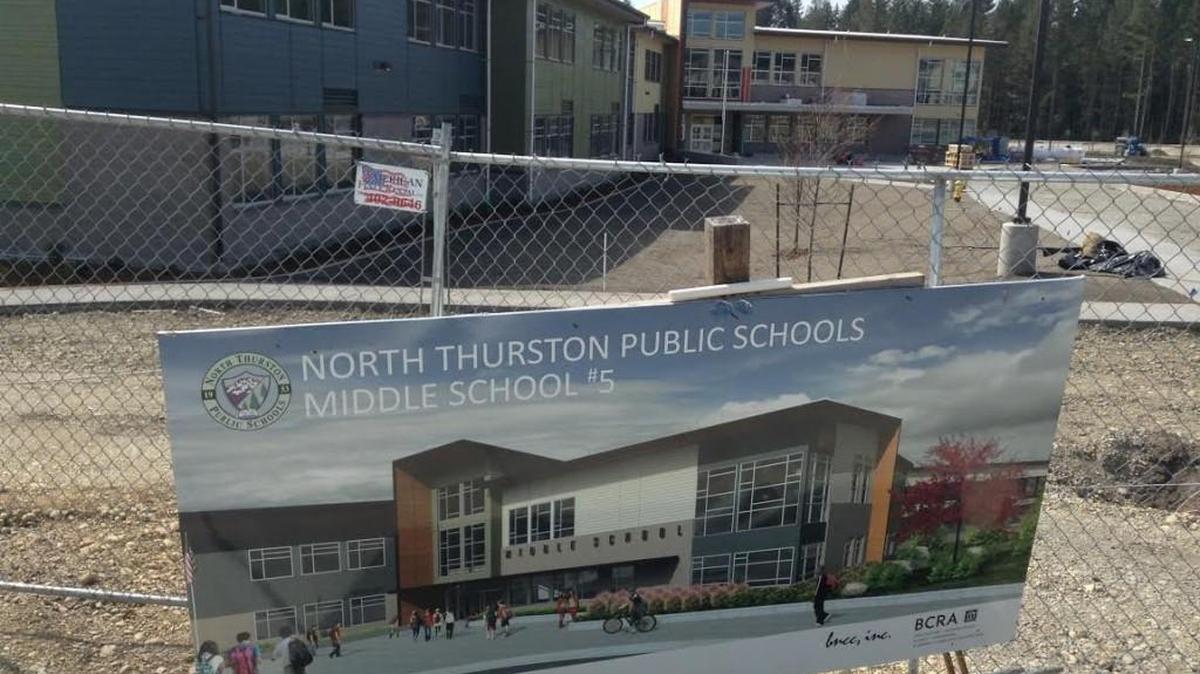 It is construction projects like this new middle school in northeast Lacey that have helped generate sales tax revenue for the city.