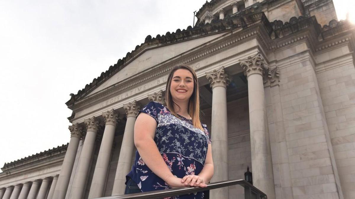 Madelyn Olson is one of the student organizers behind Saturday’s March For Our Lives in Olympia. Olson was a freshman at North Thurston High School in 2015 when another student brought a gun to school and fired two shots in a busy commons area. Her father, Brady Olson, tackled the armed student, preventing injury to others.