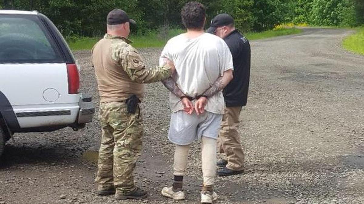 The two men were apprehended without incident about 6 miles north of Cedar Creek in Capitol Forest.