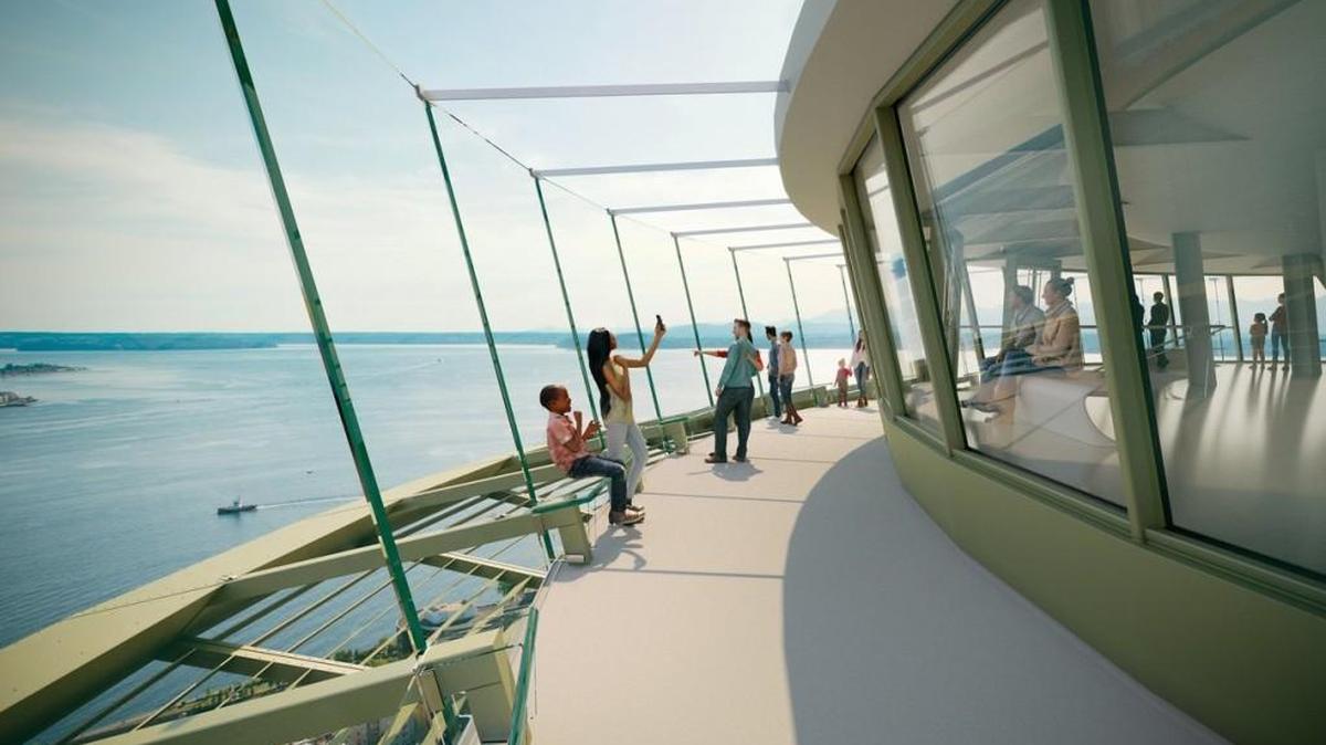 A rendering of the renovated observation deck.
