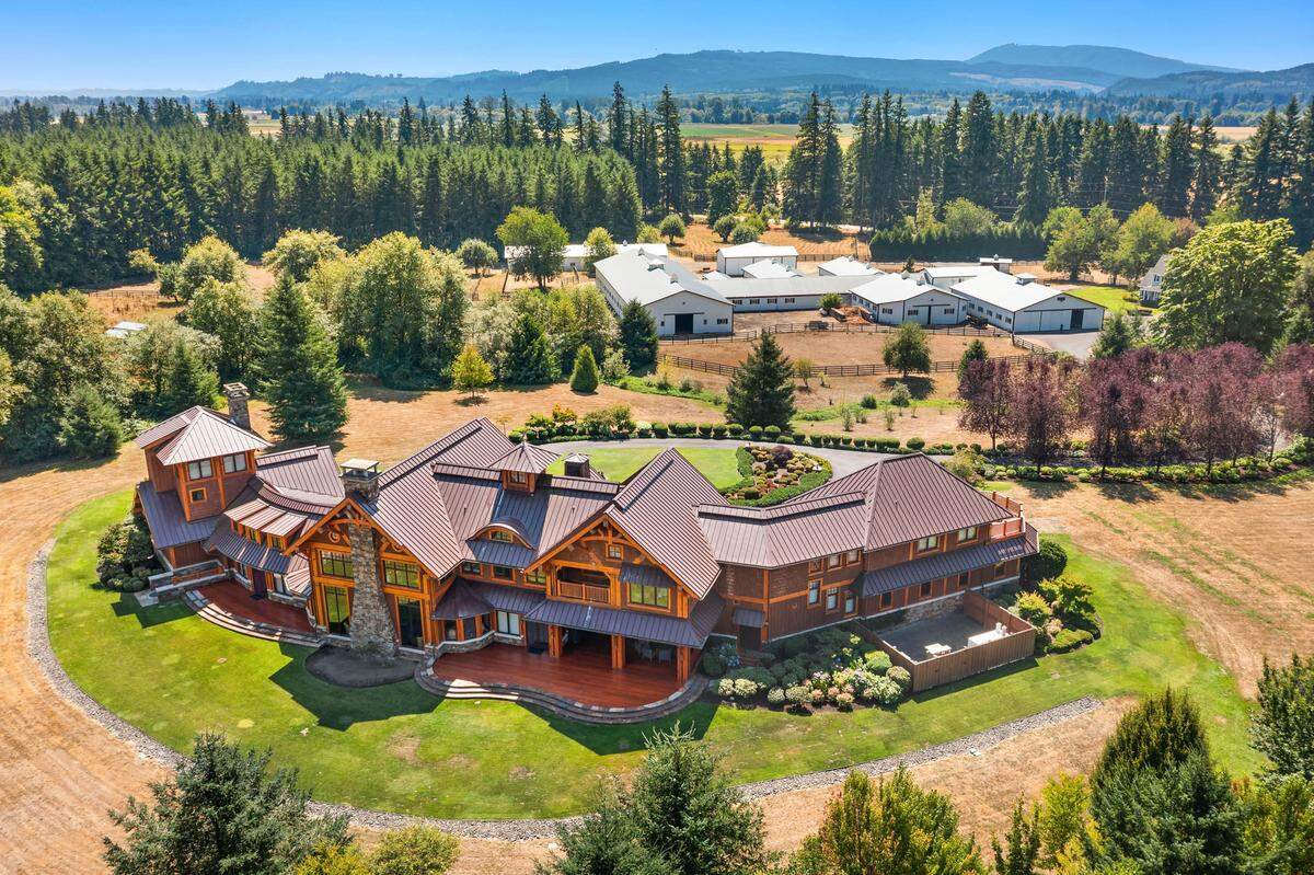 The equestrian estate for sale near Elma, Washington, is listed for $9.9 million.