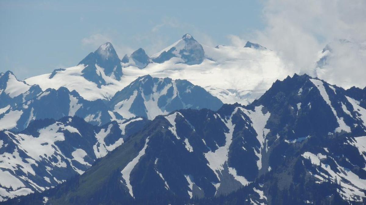 The view of Mount Olympus from Hurricane Ridge.