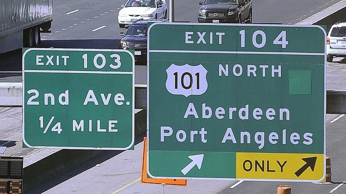 The Highway 101 exit from Interstate 5 south.
