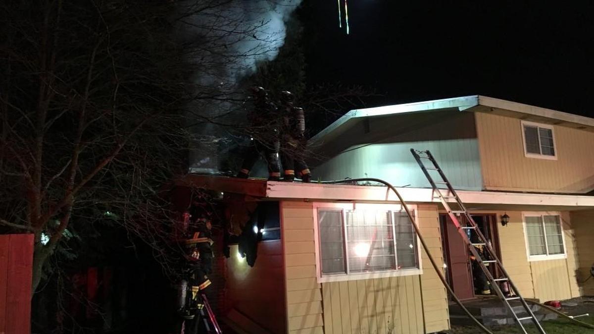 Fire crews extinguished an attic and chimney fire in northeast Olympia Saturday night.