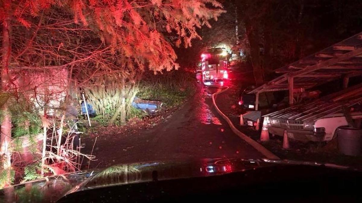 Fire crews were dispatched to a home in the 11500 block of Waddell Creek Road Southwest, near Littlerock, at 6:53 p.m. Tuesday. The homeowner suffered minor burns and smoke inhalation, officials say.
