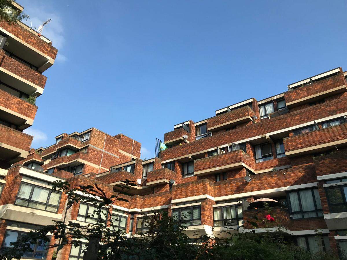 Lillington Gardens, a public housing estate built in the 1970s in the Westminster borough of London.