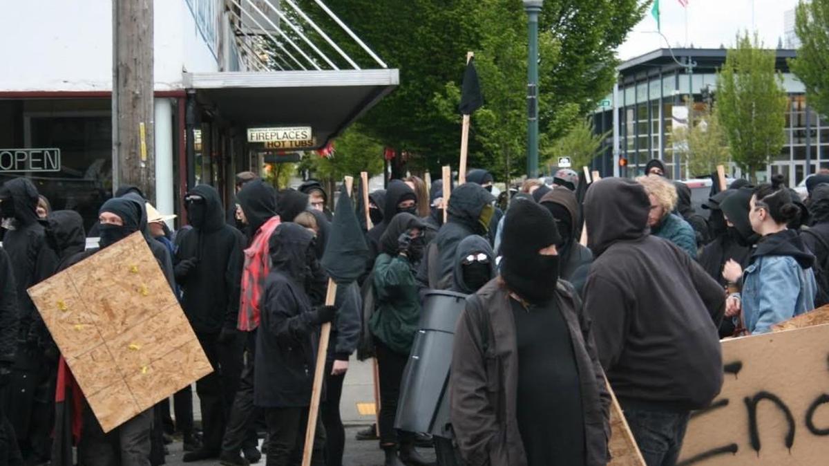 Olympia police seek help in identifying demonstrators who caused damage in downtown Olympia on May 1.
