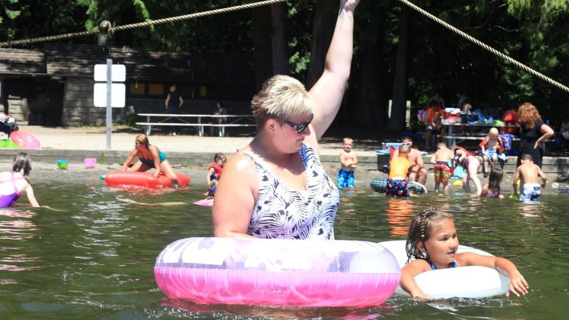 Millersylvania State Park's Deep Lake is actually shallow for a long way out, and warm too, making ideal swimming for families seeking relief from the heat.
