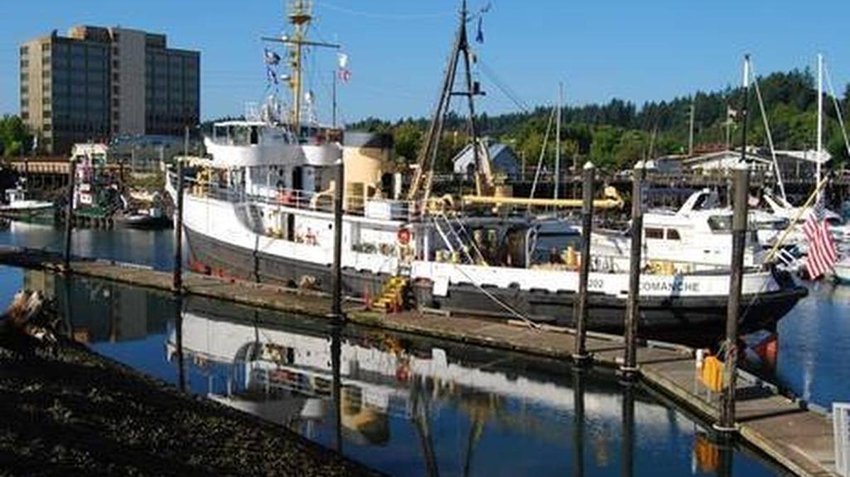 Tug Comanche, a Navy World War II rescue tug (also known as an attack tug), is taking an extended stay at Percival Landing and is open for public tours from 10 a.m. to 7 p.m. daily through Monday.