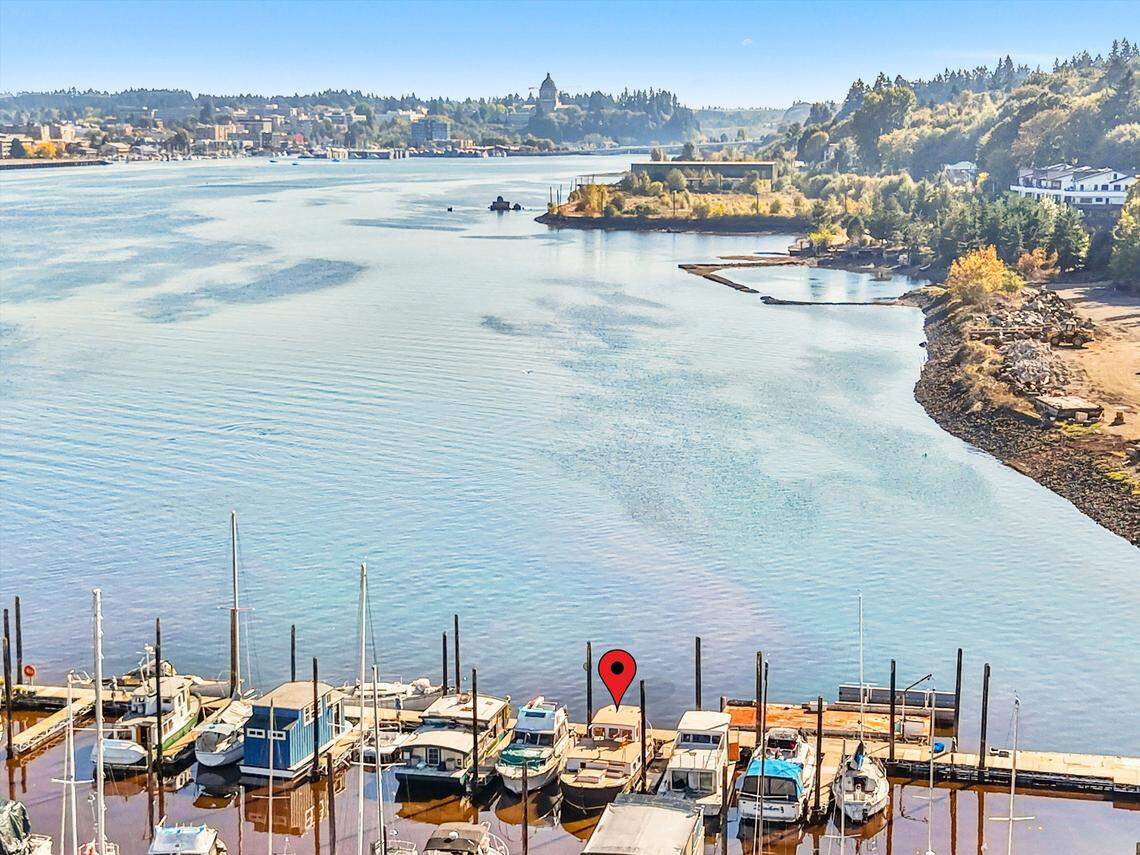 The boat is at West Bay Marina in Olympia.