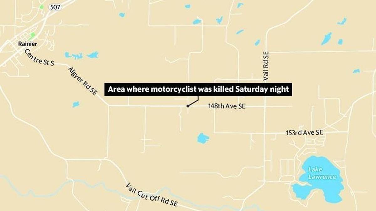 A man was killed on his motorcycle Saturday night near Rainier.