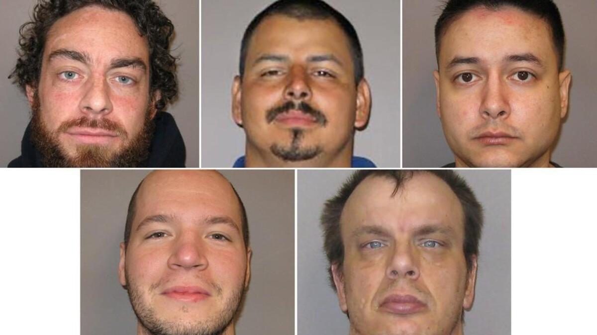Clockwise from top left: Caton, Degollado, Zahn, Jones and Stacy.