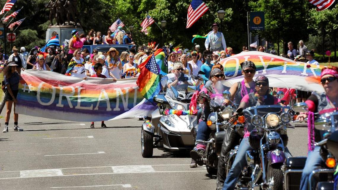 Long lines of spectators lined along Capitol Way as picture-perfect weather greeted participants of the biggest Capital City Pride Parade's in recent years on Sunday June 19th. Starting in front of the Legislature Building on the Capitol campus the over one-hour long parade proceeded to Heritage Park, the site of the Pride festival.