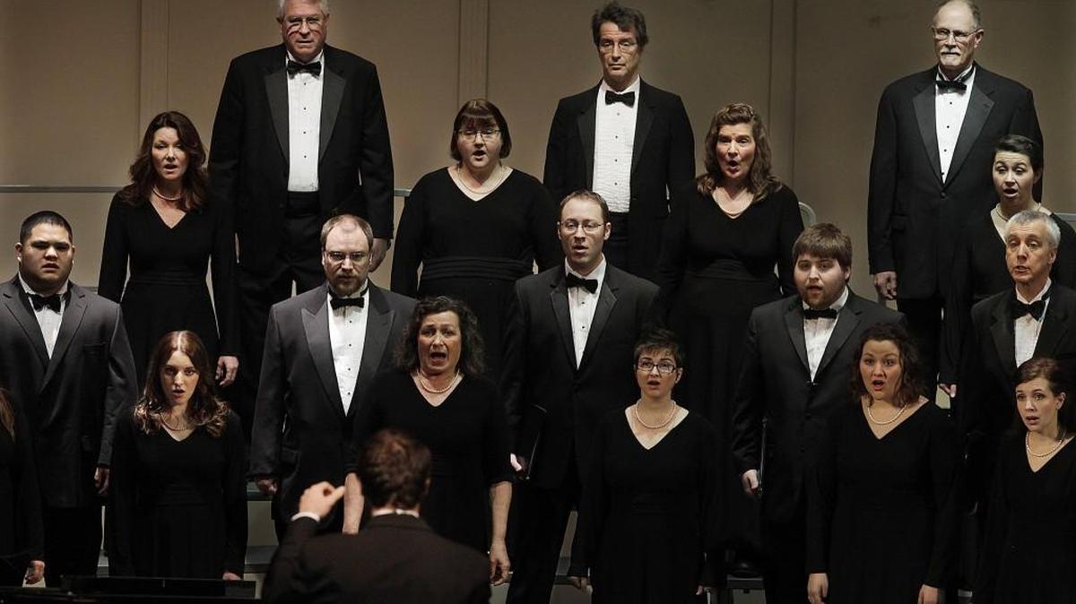 Terrance Robert Bernard Shaw directs the Olympia Choral Society's 2014 Christmas Benefit Concert at the Koval Center for the Performing Arts. The choir will perform this year’s holiday concert four times this weekend.