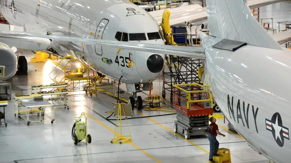The 2016 defense budget includes $3 billion for the Navy to buy 16 new Boeing-made P-8A aircraft. It’s a modified Boeing 737 that’s finished in the Puget Sound region. ( Lui Kit Wong/Staff Photographer)