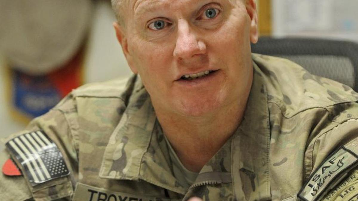 Command Sgt. Maj. John Troxell of I Corps in his office in ISAF headquarters in Kabul, Afghanistan on April 18, 2012 Peter Haley / Staff photographer