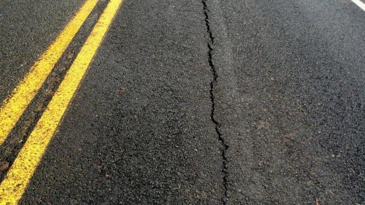 Thurston County Public Works has closed a stretch of Prather Road in south county due to this crack.