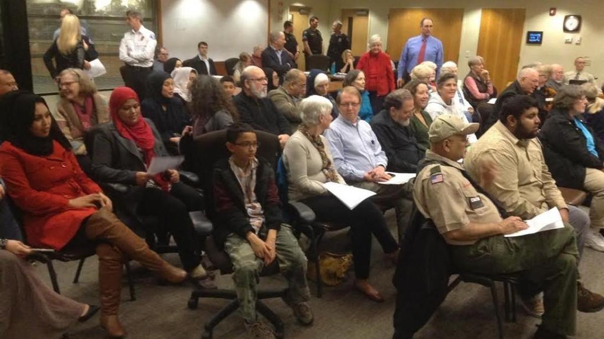 About 50 people attended Thursday’s Lacey City Council meeting, and several spoke out against recent comments Councilman Jason Hearn made on Facebook.